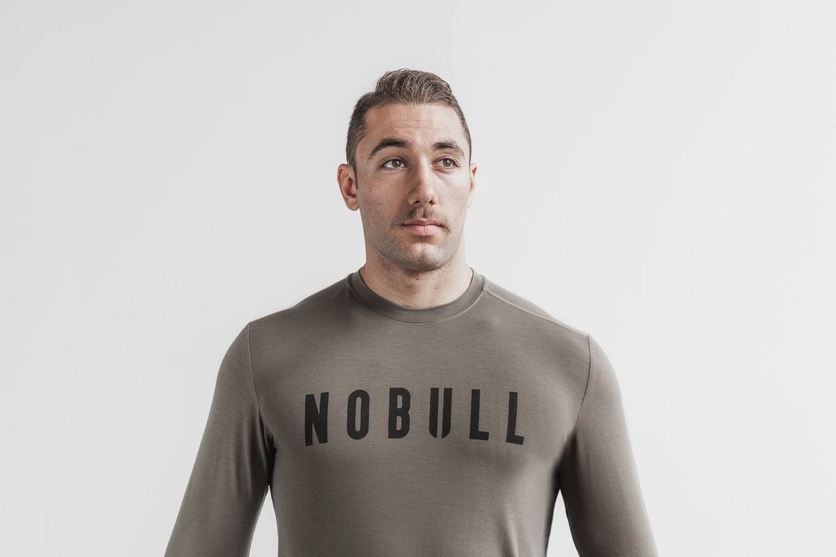 T-Shirt Manche Longue Nobull Homme Marron | IS0672435