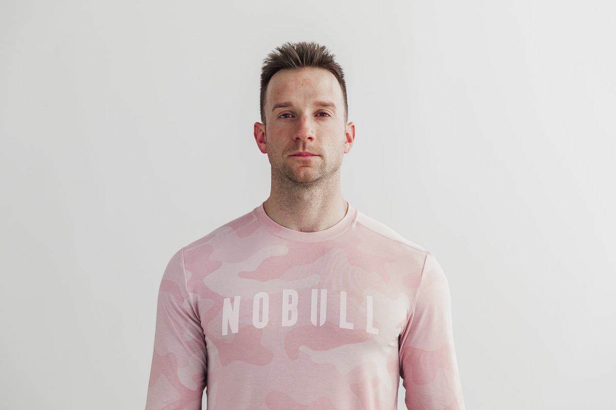 T-Shirt Manche Longue Nobull Homme Rose Camouflage | PA5136709