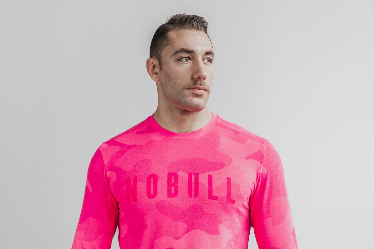 T-Shirt Manche Longue Nobull Homme Rose Camouflage | SA8703549