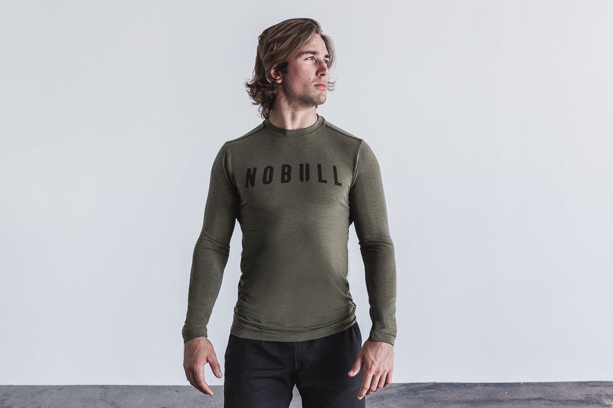 T-Shirt Manche Longue Nobull Homme Vert | LZ5046317