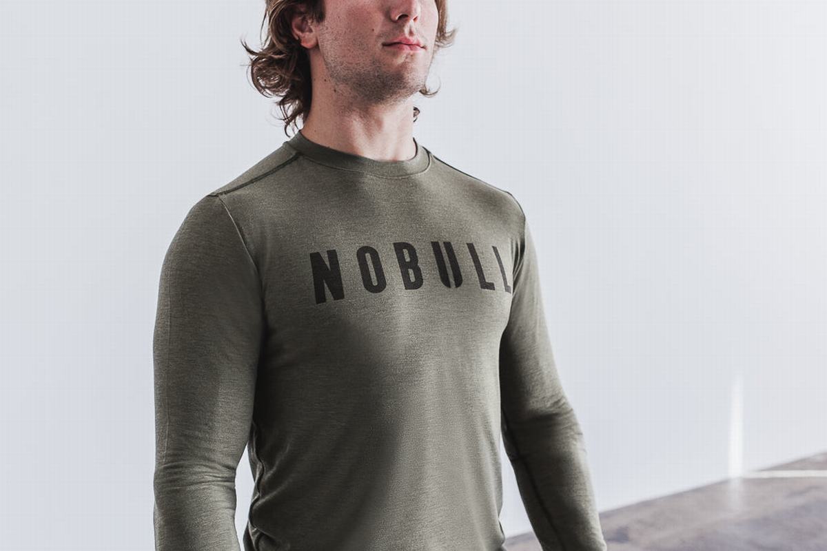 T-Shirt Manche Longue Nobull Homme Vert | LZ5046317