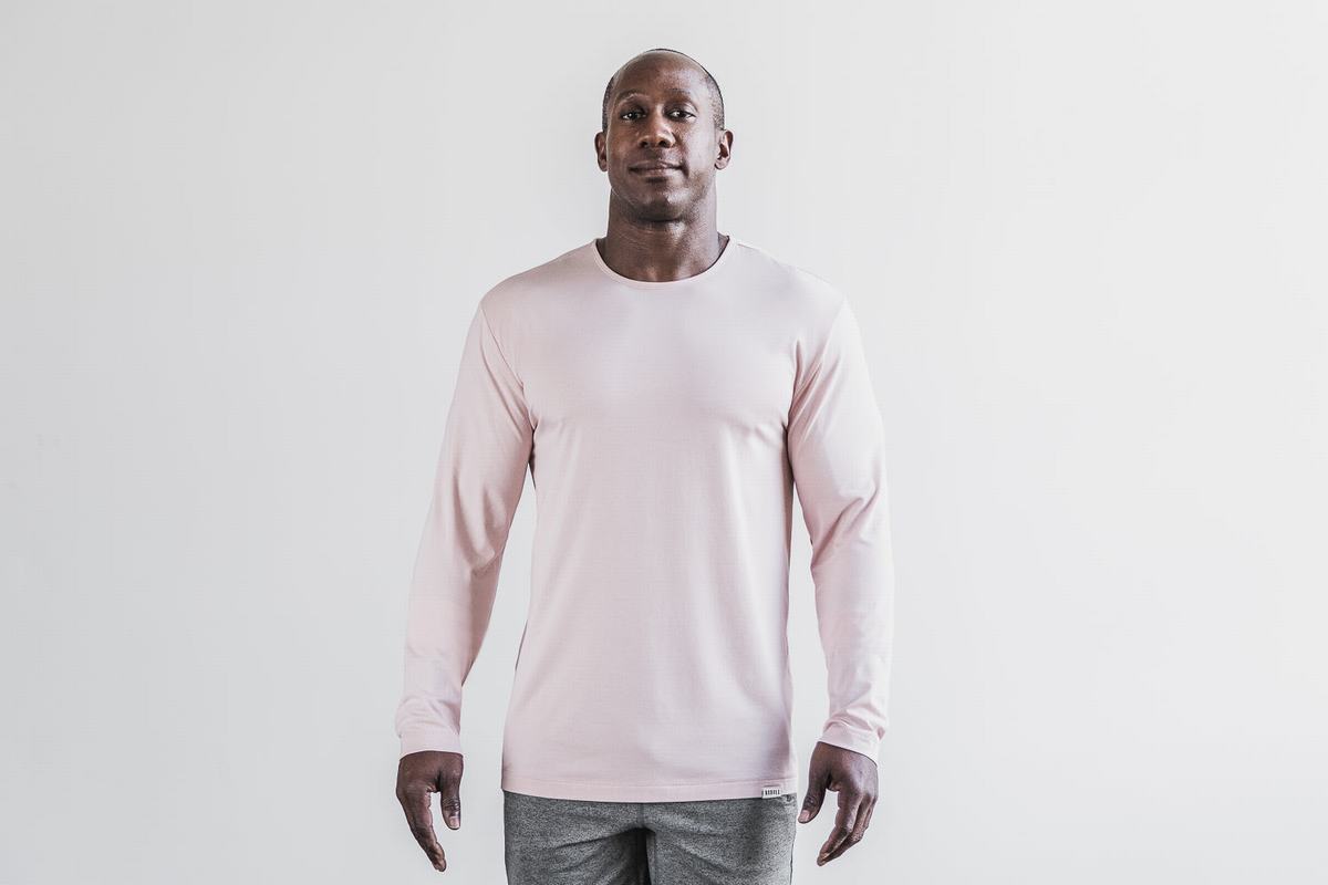 T-Shirt Manche Longue Nobull Lightweight Homme Rose | EP2594708
