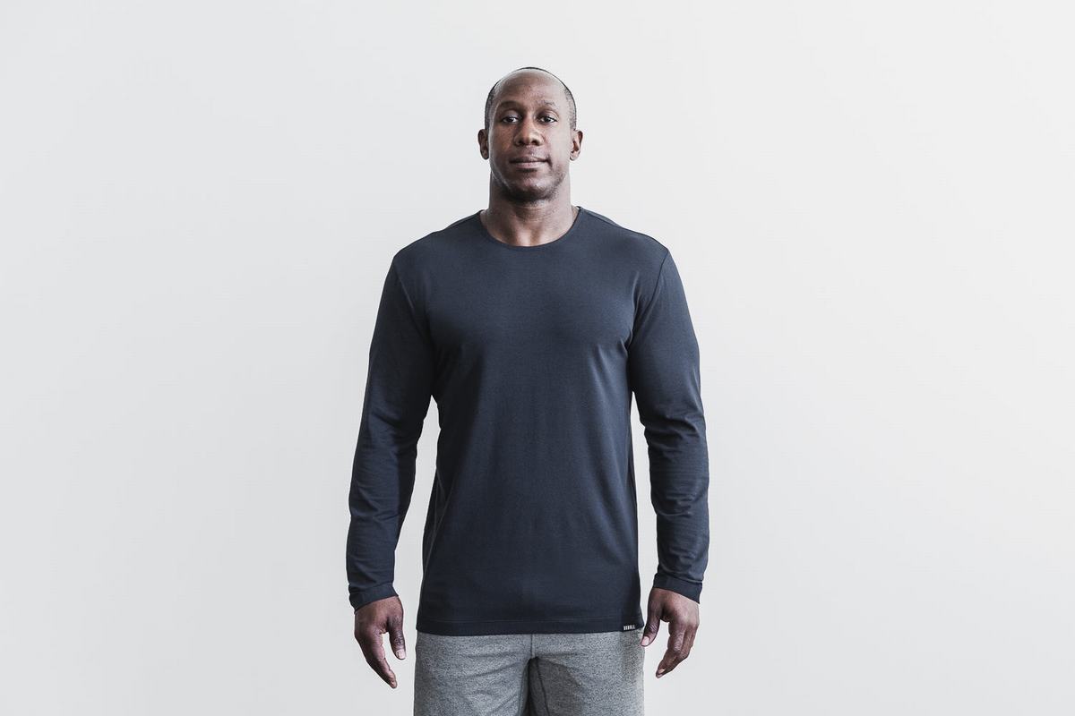 T-Shirt Manche Longue Nobull Lightweight Homme Bleu Marine | NF8329460