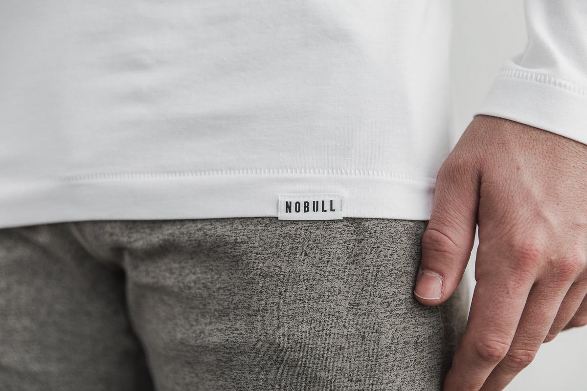 T-Shirt Manche Longue Nobull Lightweight Homme Blanche | ZD6538247