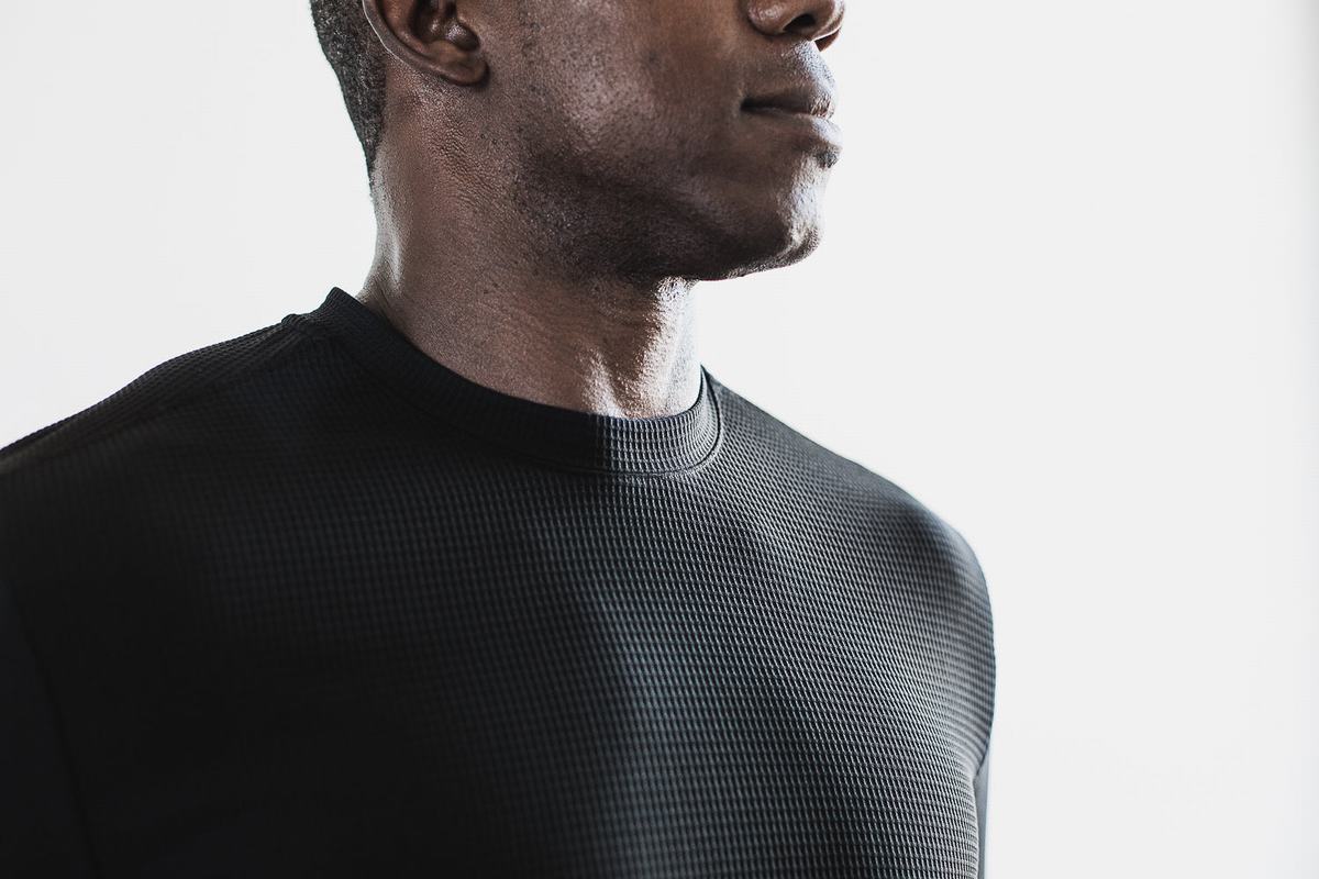 T-Shirt Manche Longue Nobull Waffle Homme Noir | AU1309425