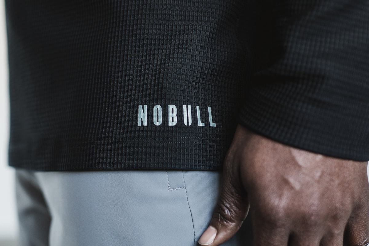 T-Shirt Manche Longue Nobull Waffle Homme Noir | AU1309425