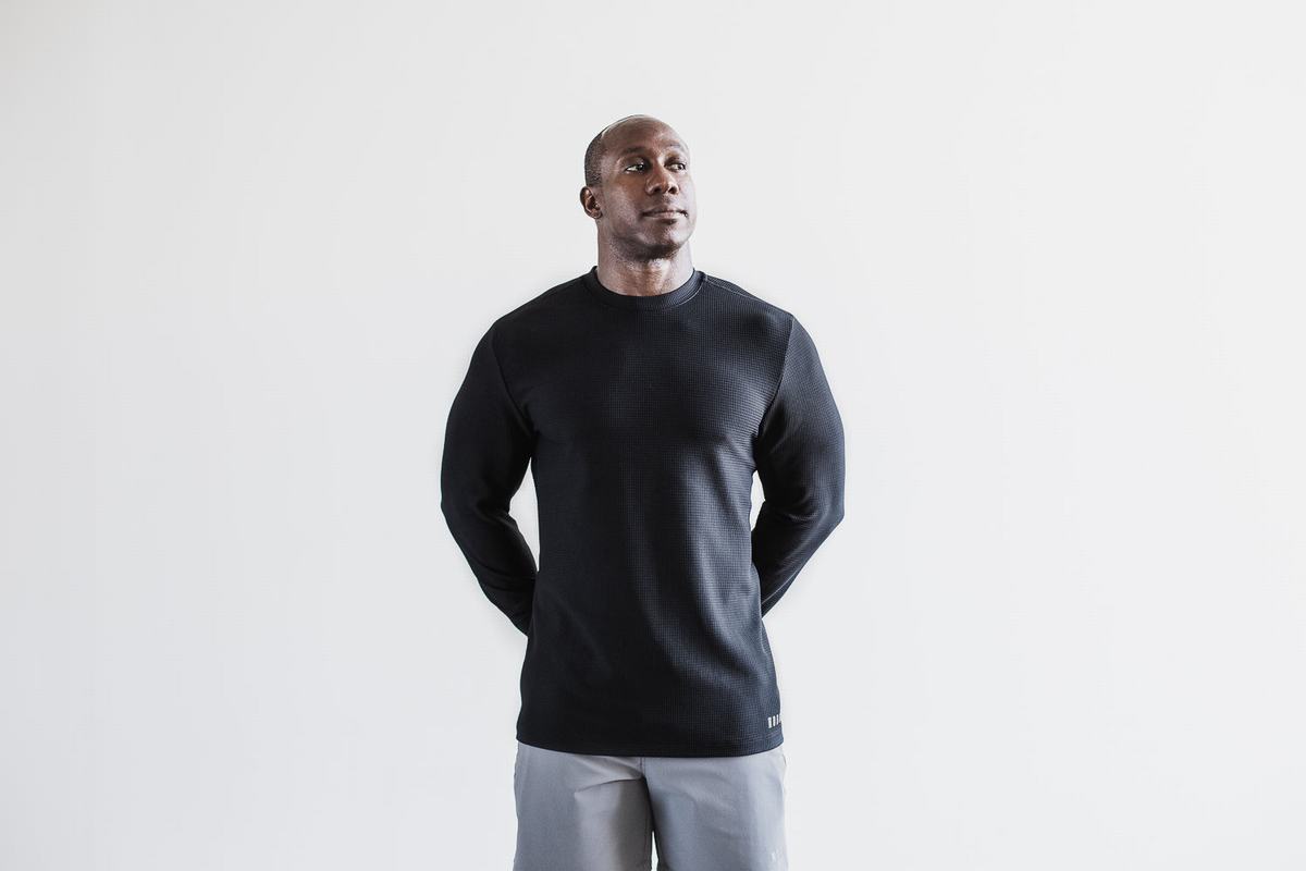 T-Shirt Manche Longue Nobull Waffle Homme Noir | AU1309425