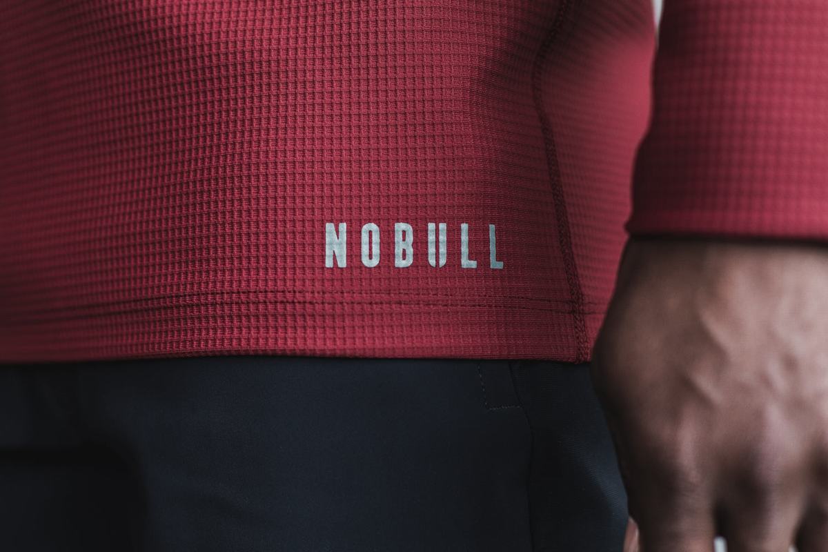T-Shirt Manche Longue Nobull Waffle Homme Rouge | MF1065428