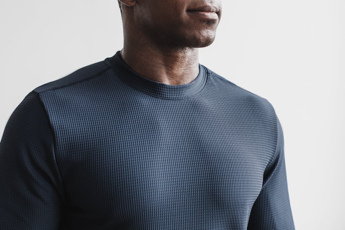 T-Shirt Manche Longue Nobull Waffle Homme Bleu Marine | SN2453896