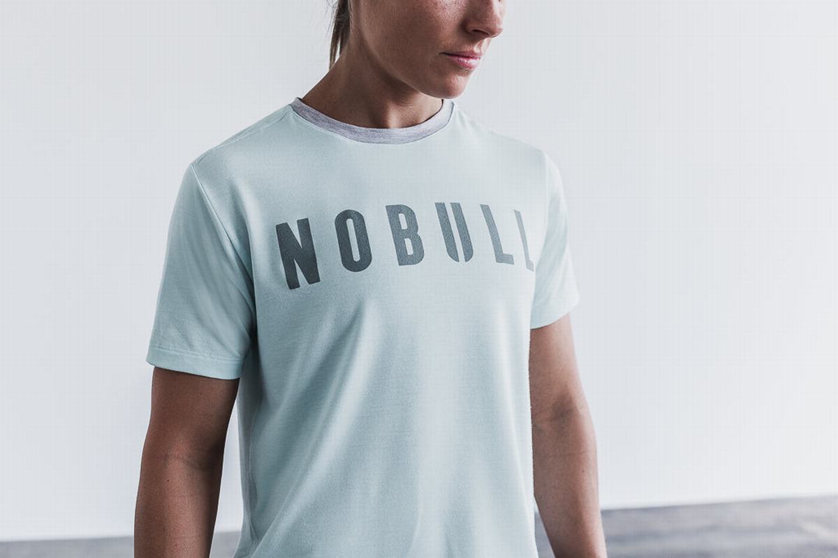 T-Shirt Nobull Boxy Femme Bleu | WT3917452