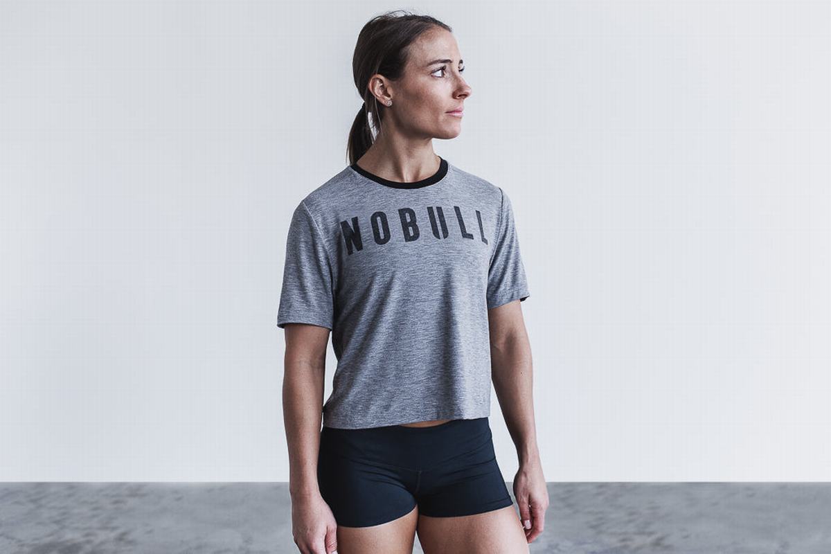 T-Shirt Nobull Boxy Femme Grise | FW7914825