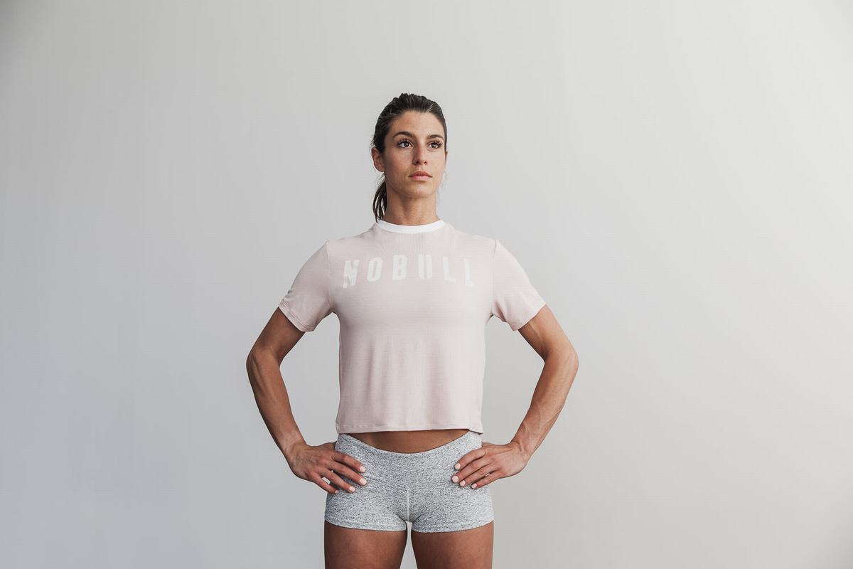 T-Shirt Nobull Boxy Femme Rose | KC0592748