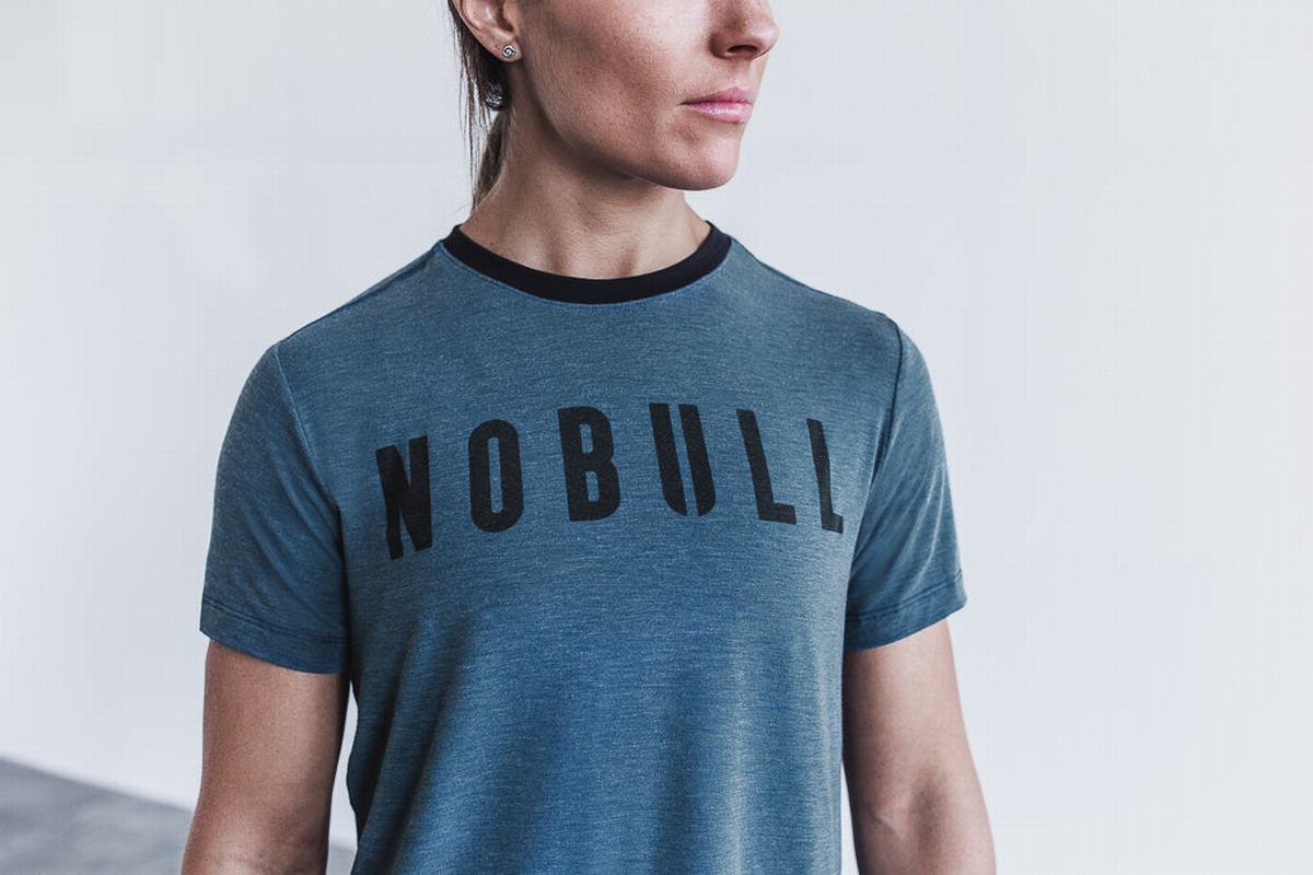 T-Shirt Nobull Boxy Femme Turquoise Foncé | OX5830421