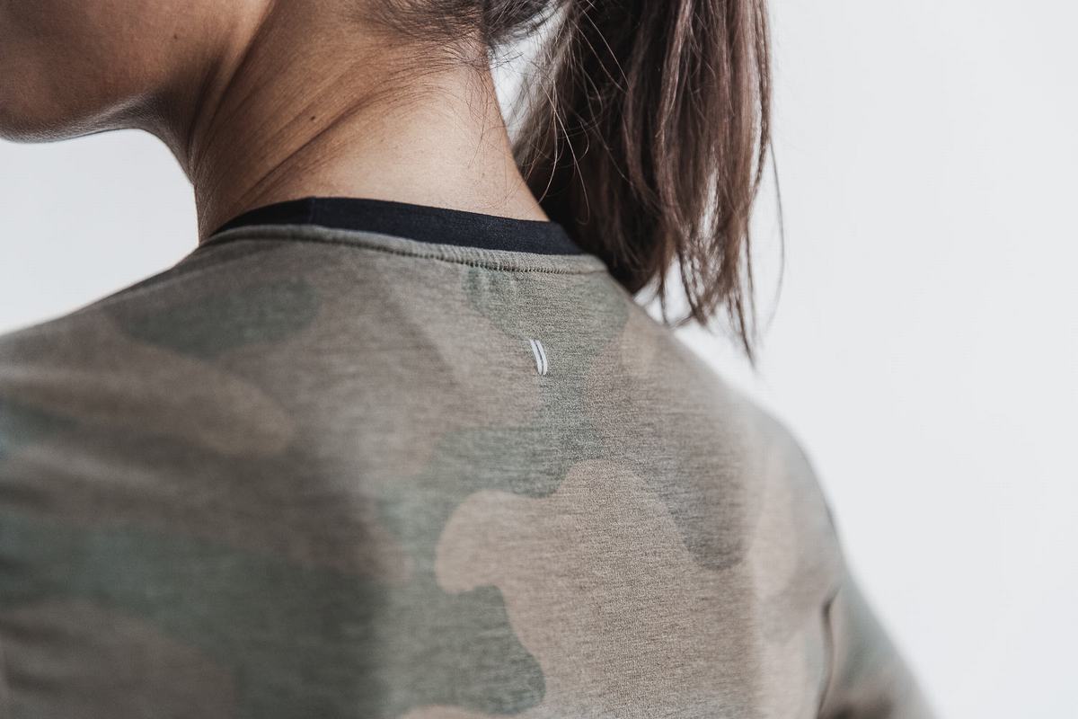 T-Shirt Nobull Boxy Femme Vert Camouflage | YZ6317502
