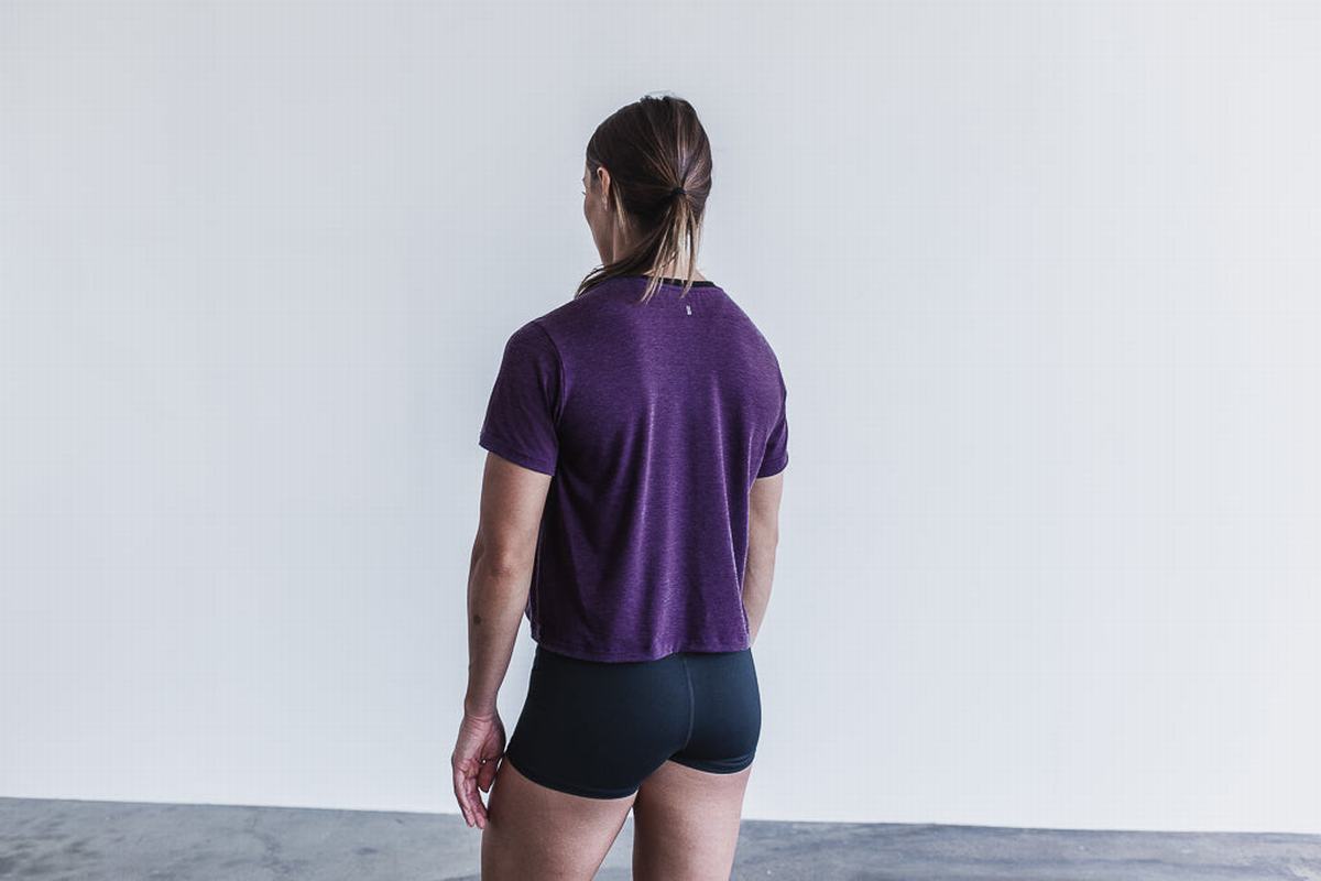 T-Shirt Nobull Boxy Femme Violette | VM6072534