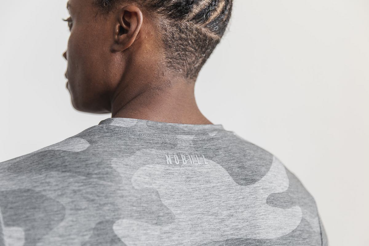 T-Shirt Nobull Crossfit® Femme Grise Camouflage | TF9486701
