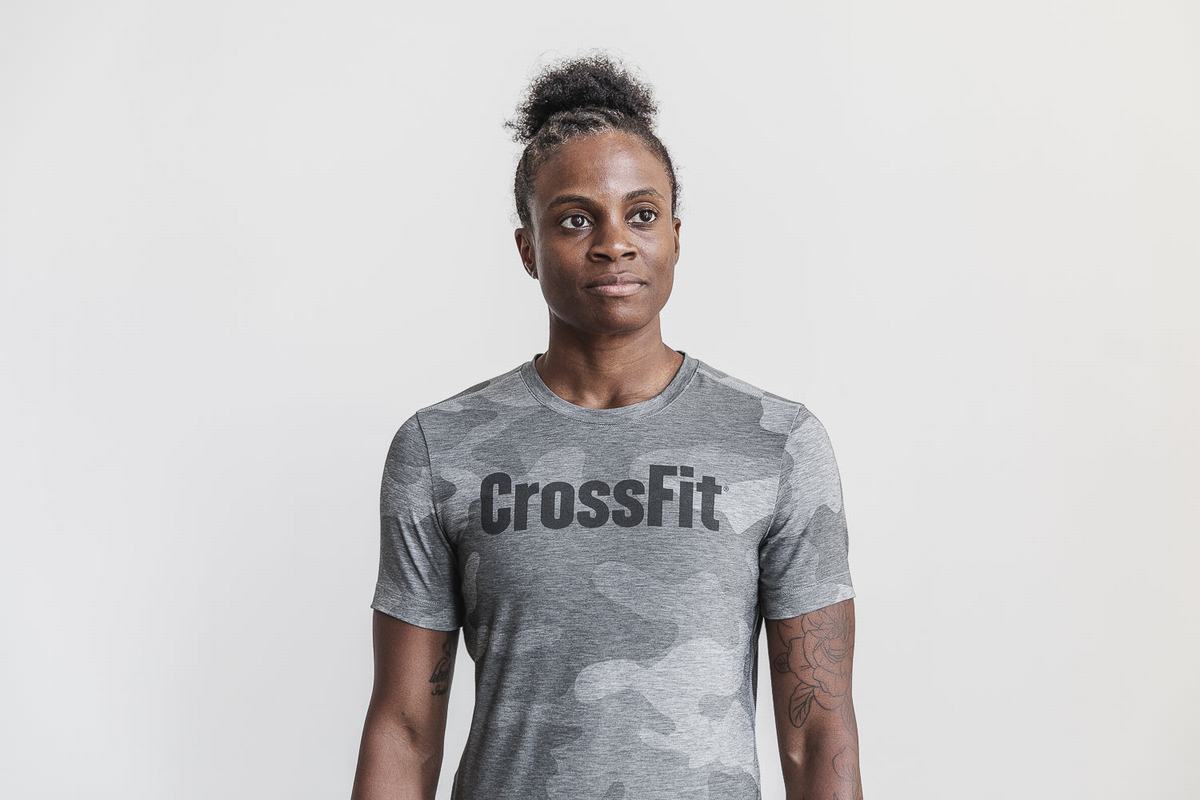 T-Shirt Nobull Crossfit® Femme Grise Camouflage | TF9486701