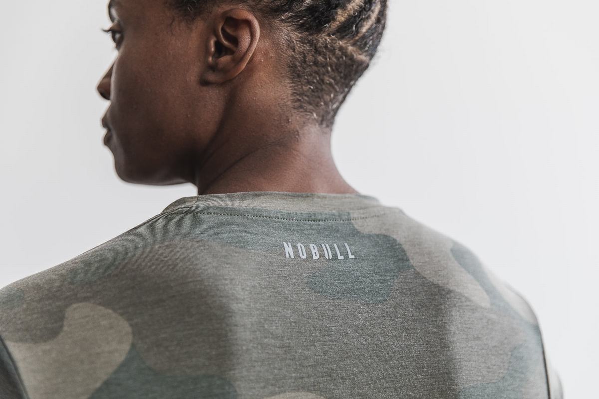 T-Shirt Nobull Crossfit® Femme Vert Camouflage | GQ2379510