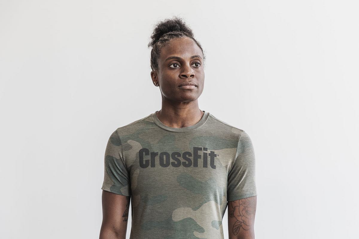 T-Shirt Nobull Crossfit® Femme Vert Camouflage | GQ2379510