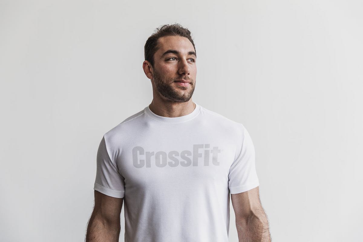 T-Shirt Nobull Crossfit® Homme Blanche | CQ2307894
