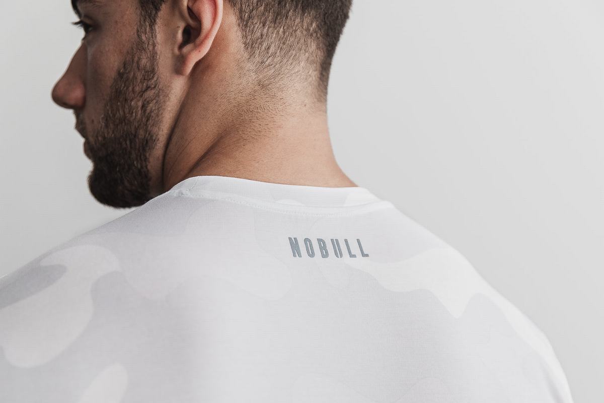 T-Shirt Nobull Crossfit® Homme Blanche Camouflage | VE4068297