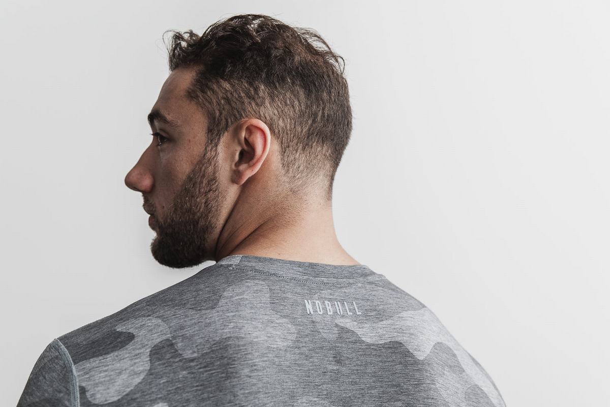 T-Shirt Nobull Crossfit® Homme Grise Camouflage | EW6301497