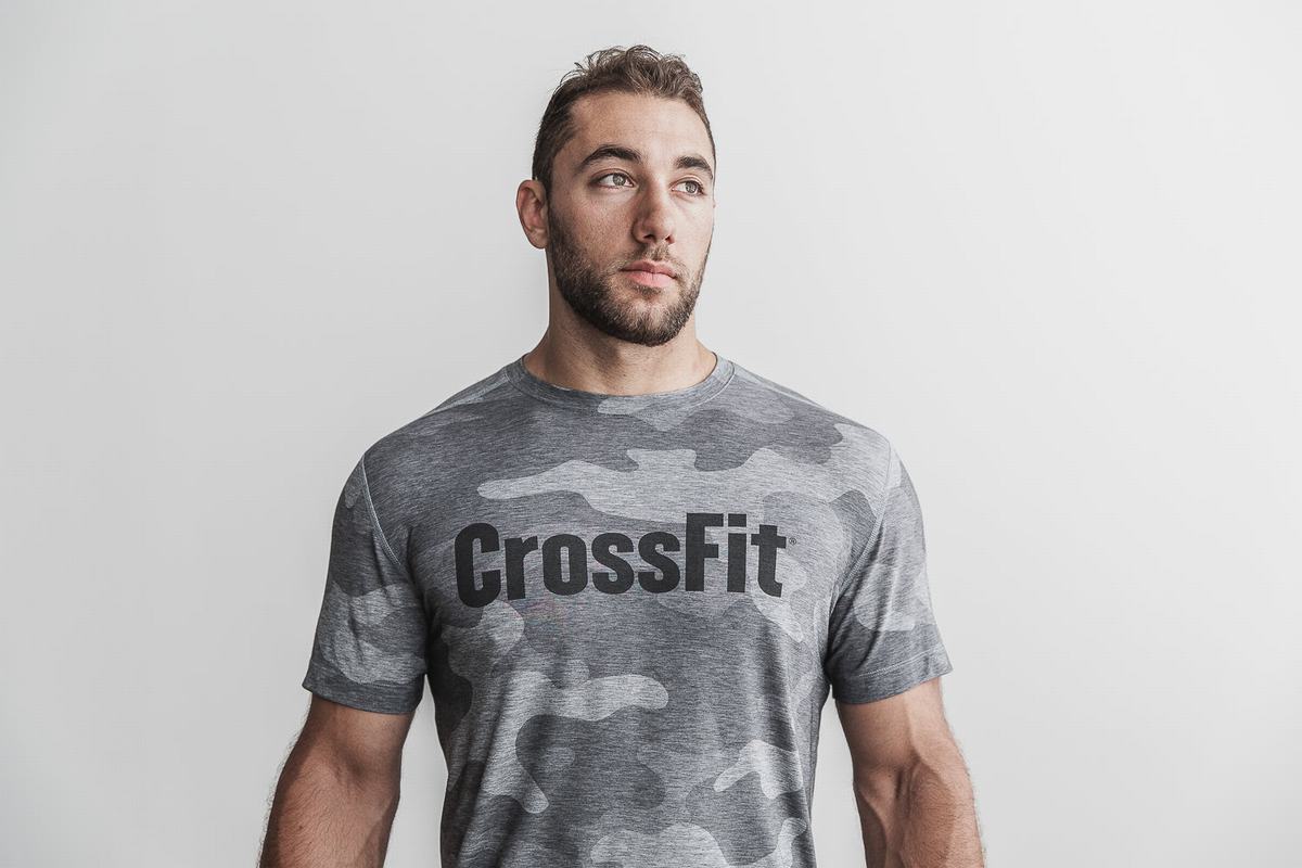T-Shirt Nobull Crossfit® Homme Grise Camouflage | EW6301497