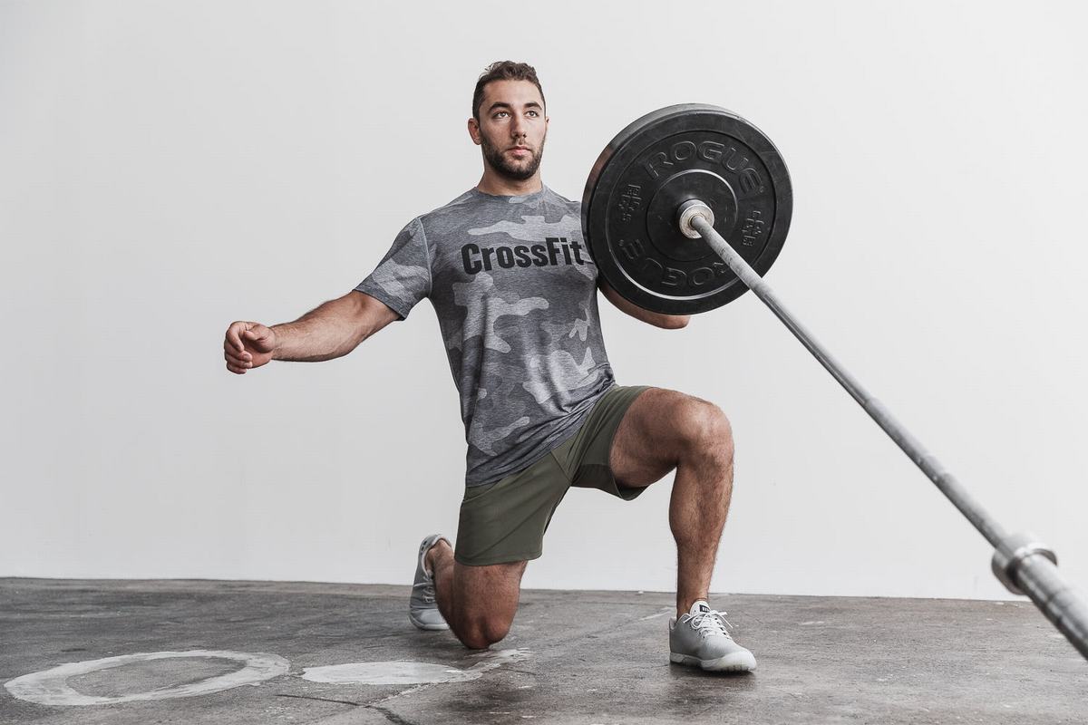 T-Shirt Nobull Crossfit® Homme Grise Camouflage | EW6301497