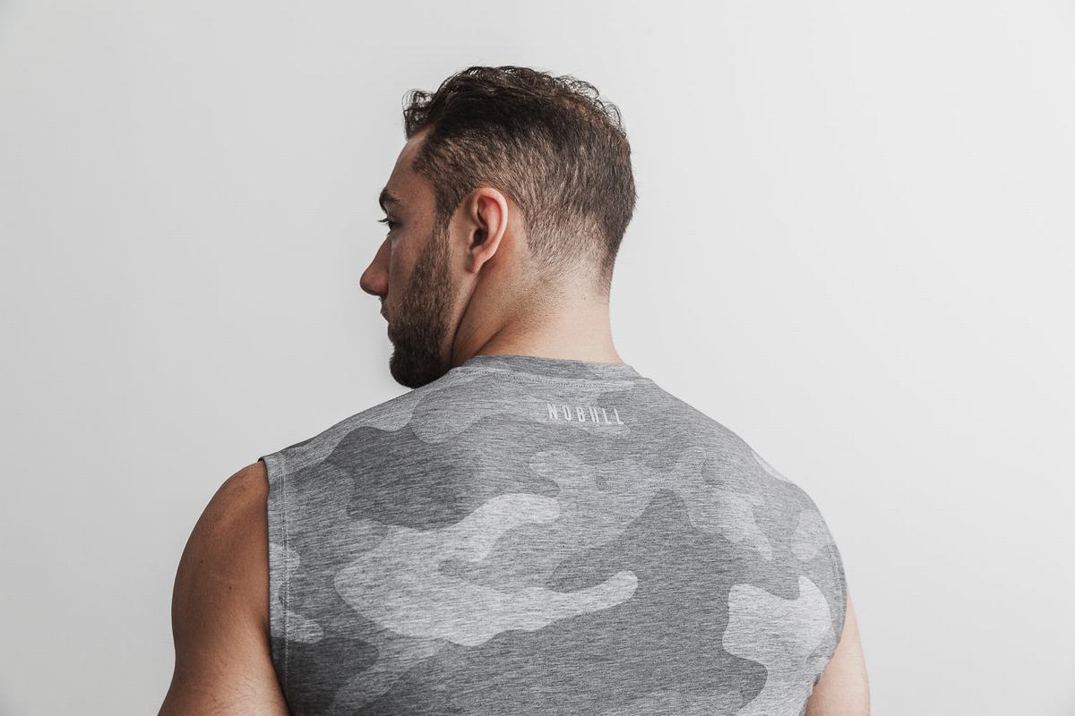T-Shirt Nobull Crossfit® Sans Manches Homme Grise Camouflage | DK1750423