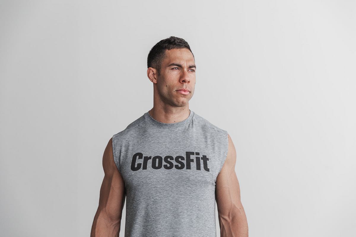 T-Shirt Nobull Crossfit® Sans Manches Homme Grise | PL6187354