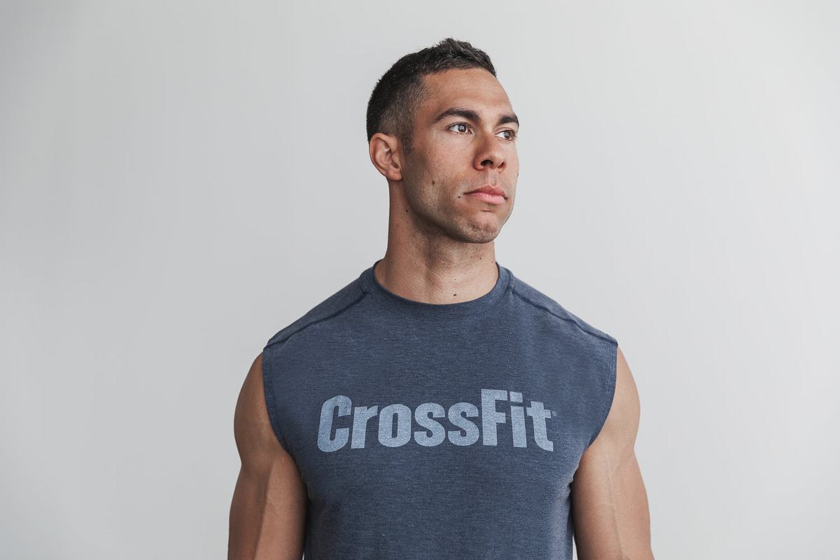 T-Shirt Nobull Crossfit® Sans Manches Homme Bleu Marine | VX1953706
