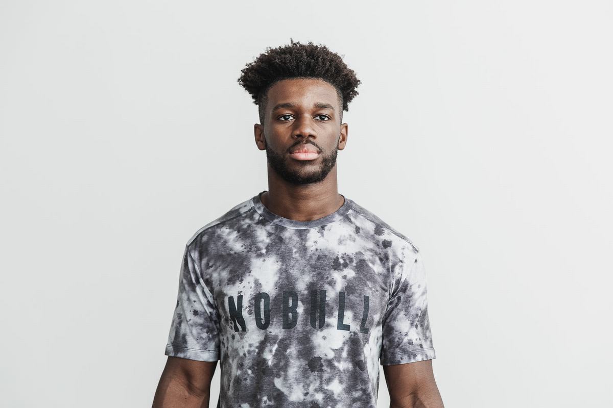 T-Shirt Nobull Dip-Dye Homme Blanche Noir | NJ3916872
