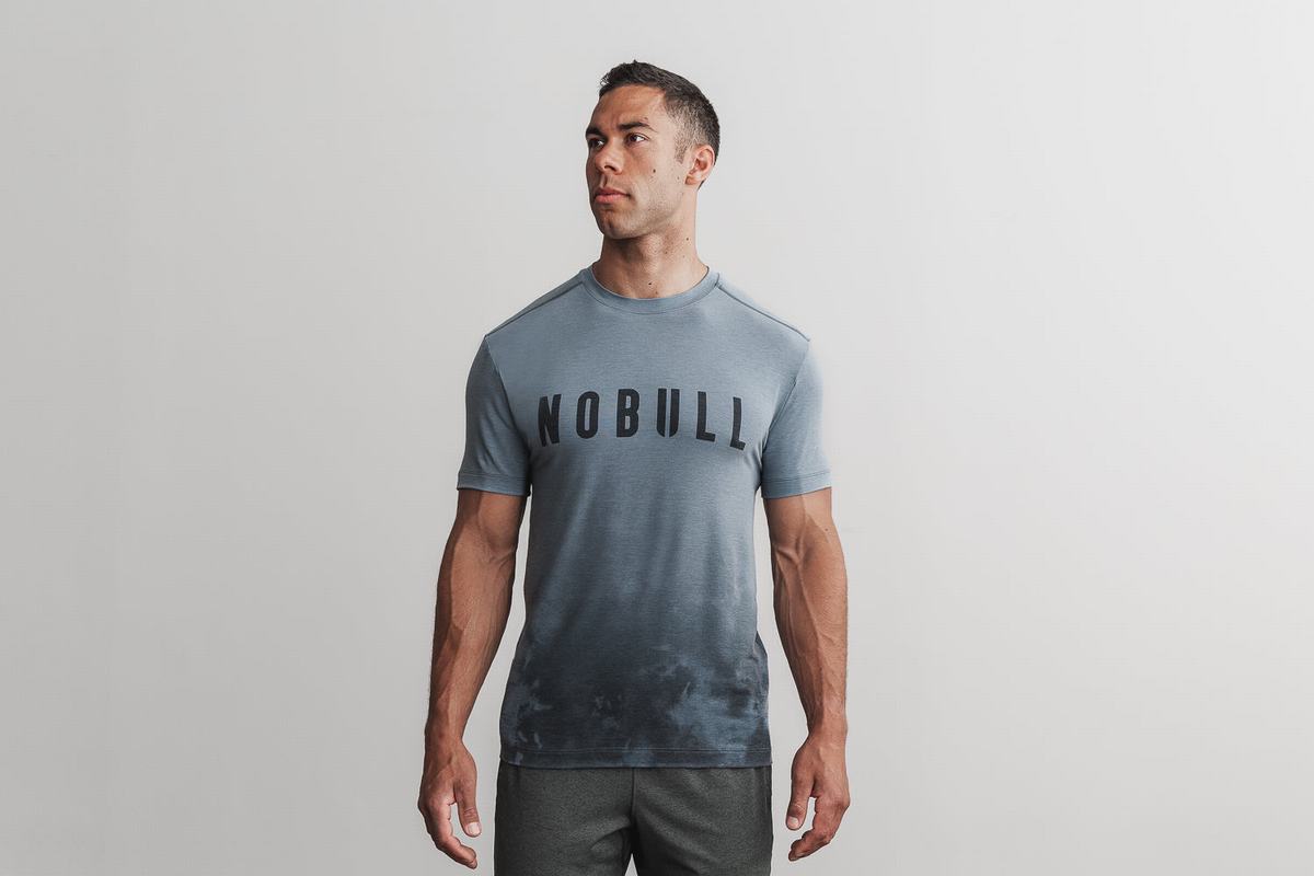 T-Shirt Nobull Dip-Dye Homme Bleu | NQ5610732