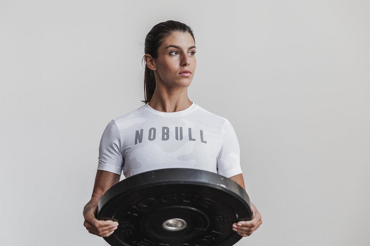 T-Shirt Nobull Femme Blanche Camouflage | BX3205974