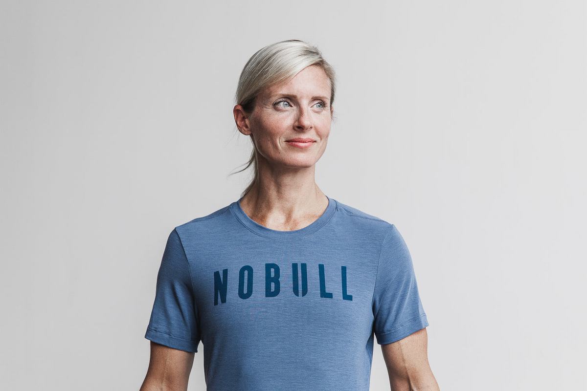 T-Shirt Nobull Femme Bleu | RI3490281