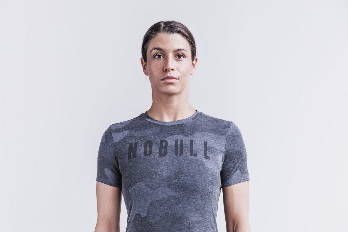 T-Shirt Nobull Femme Grise Camouflage | EK5731824