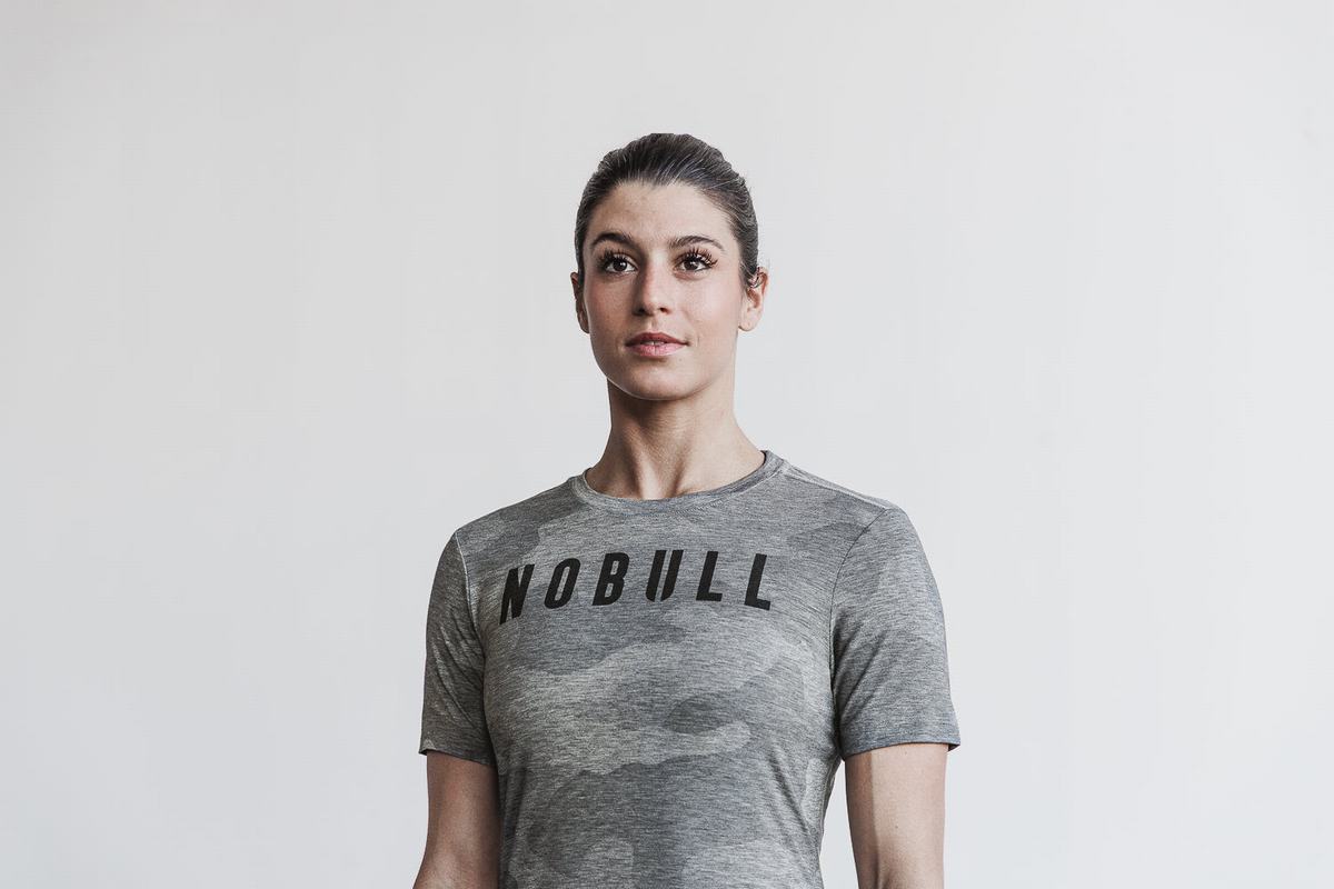 T-Shirt Nobull Femme Grise Camouflage | PI9714825