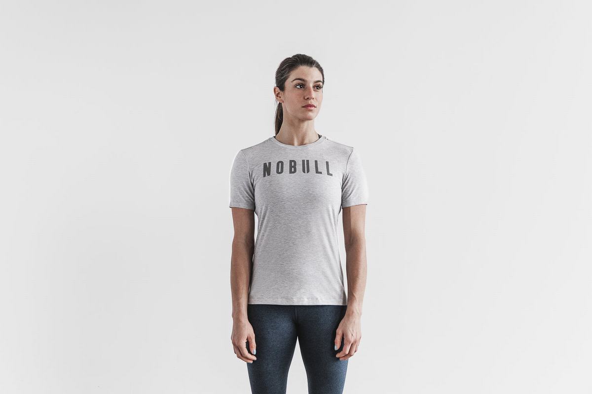 T-Shirt Nobull Femme Grise Clair | SQ1983765