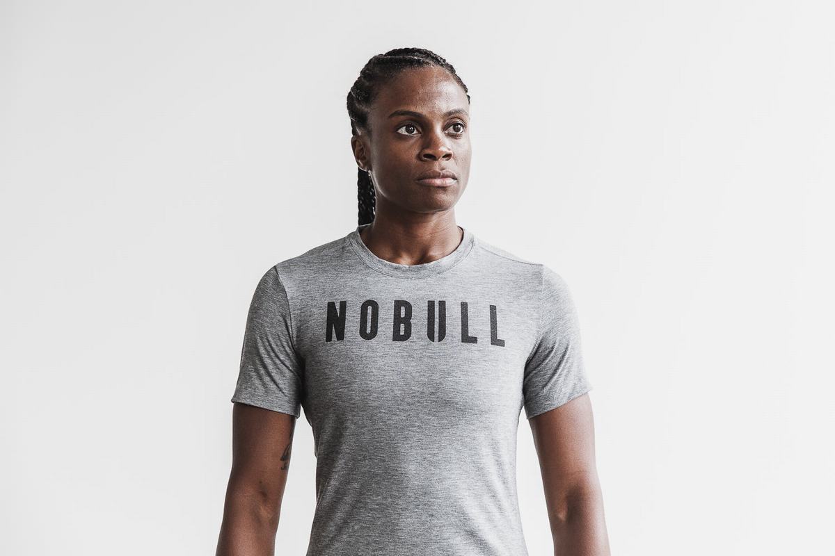 T-Shirt Nobull Femme Grise | DU9413786