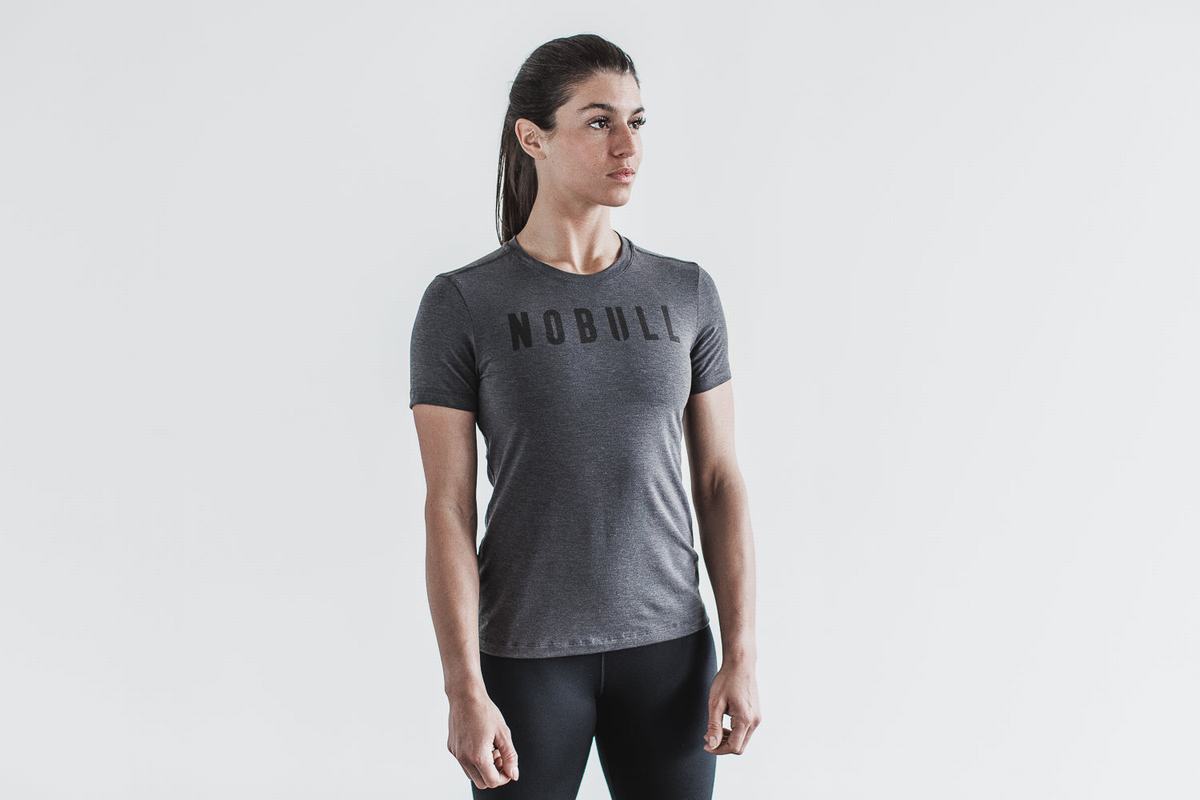 T-Shirt Nobull Femme Grise Foncé | WY6017429