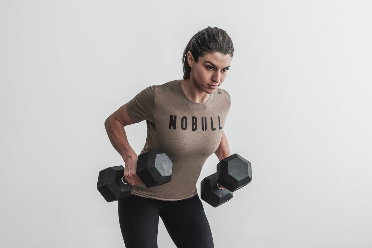 T-Shirt Nobull Femme Marron Clair | XJ5812796