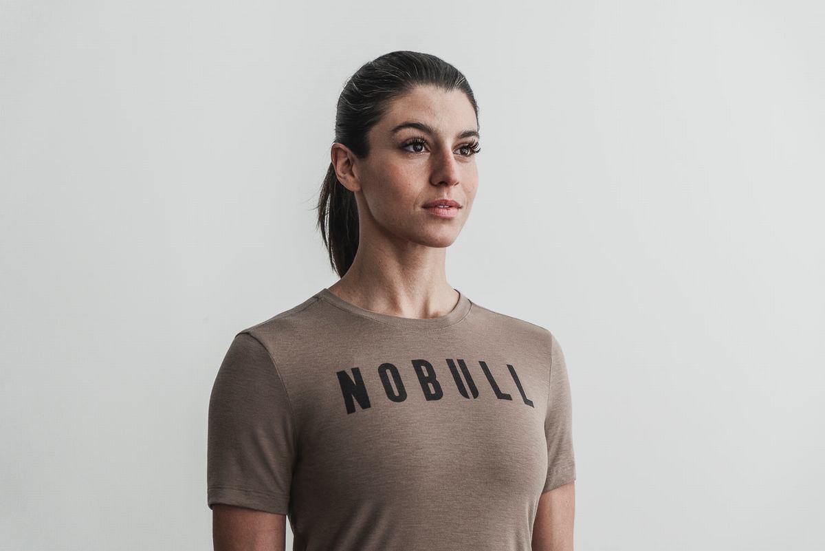 T-Shirt Nobull Femme Marron Clair | XJ5812796