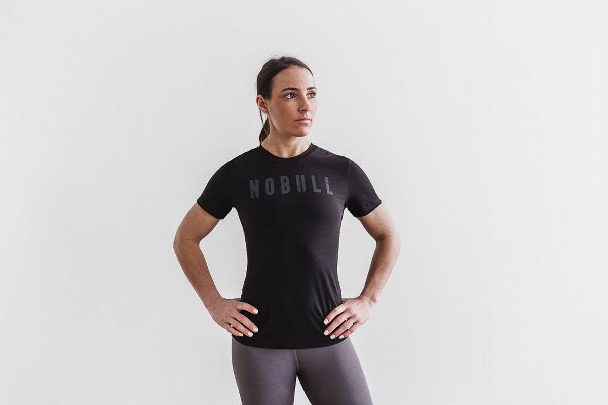 T-Shirt Nobull Femme Noir | UB3947526