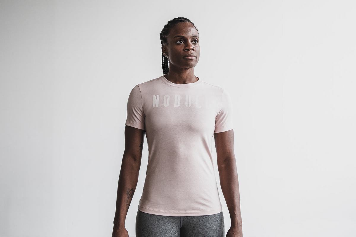 T-Shirt Nobull Femme Rose | QF7463910