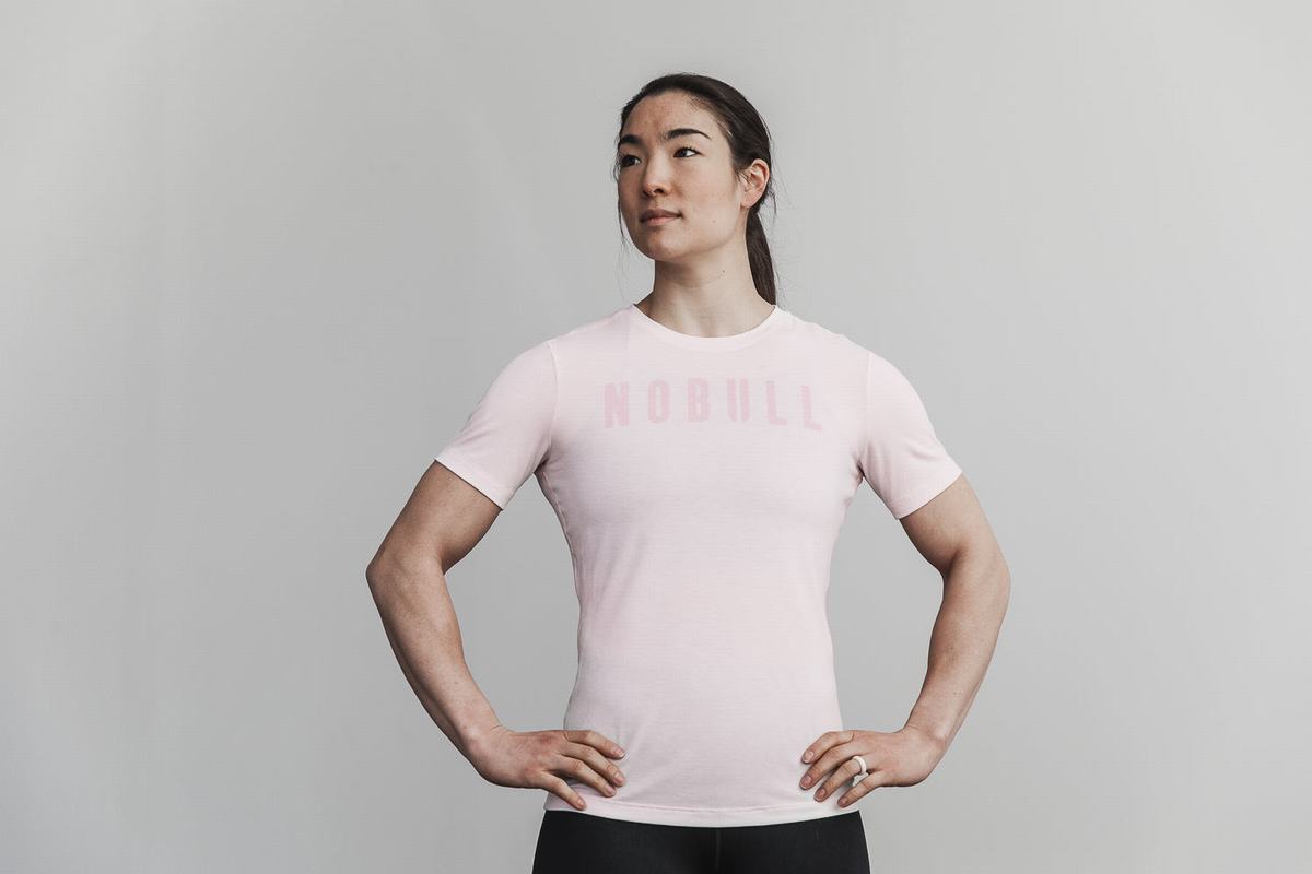 T-Shirt Nobull Femme Rose | SQ6297418