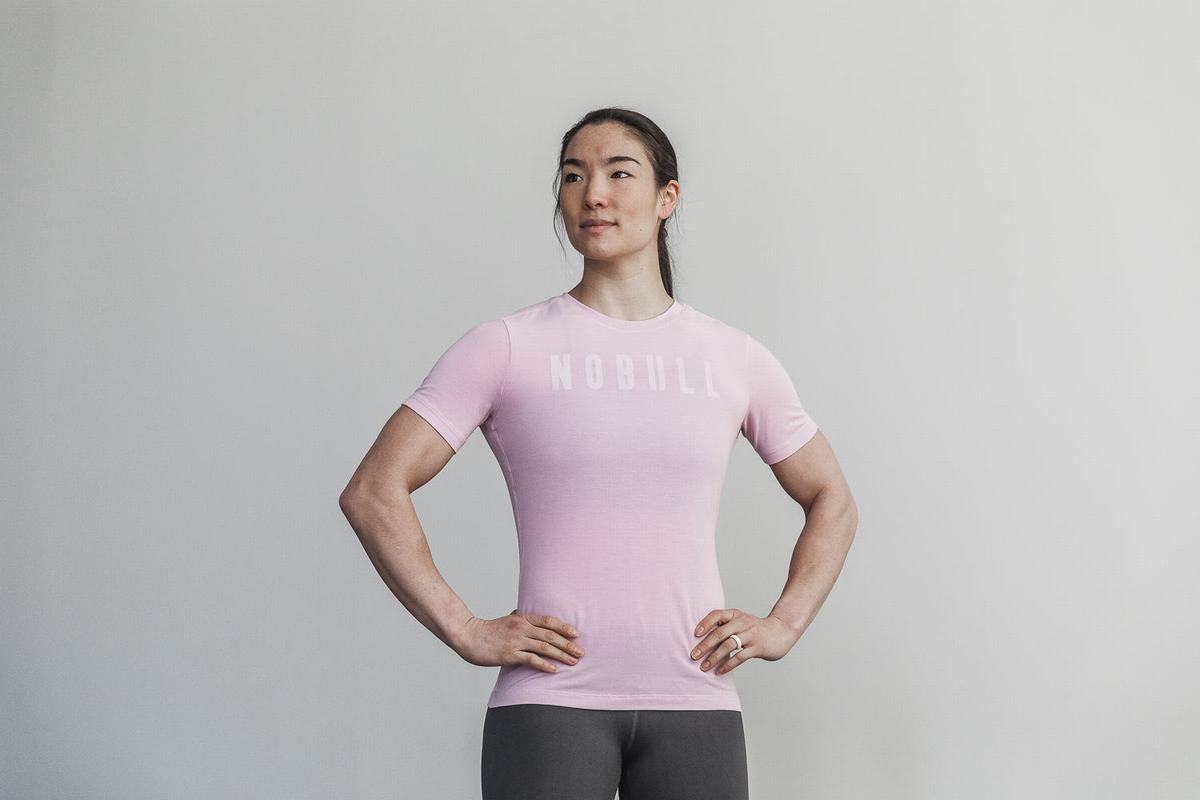 T-Shirt Nobull Femme Rose | XO7948250