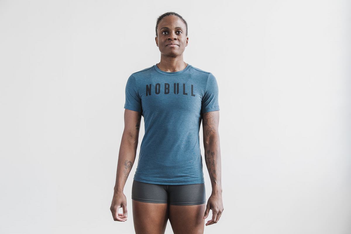 T-Shirt Nobull Femme Turquoise Foncé | RV7963508