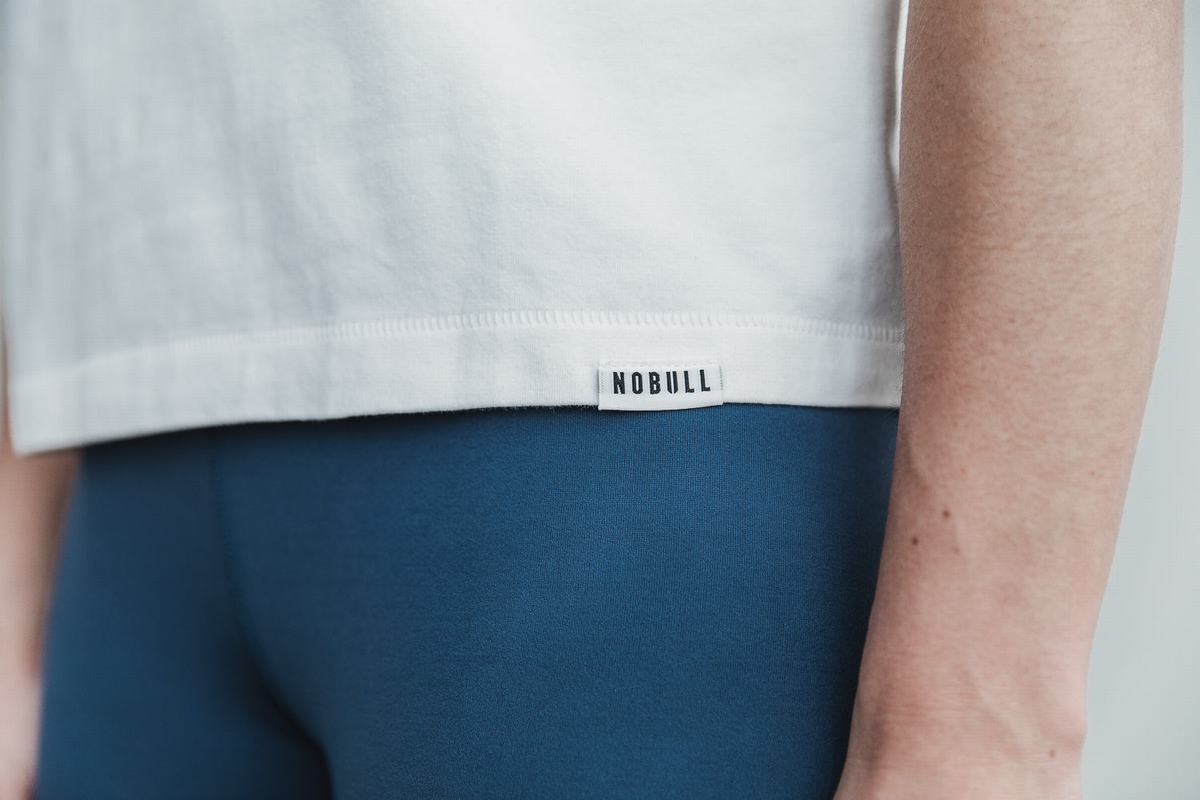 T-Shirt Nobull Heavyweight Pocket Boxy Femme Blanche | XO9528031
