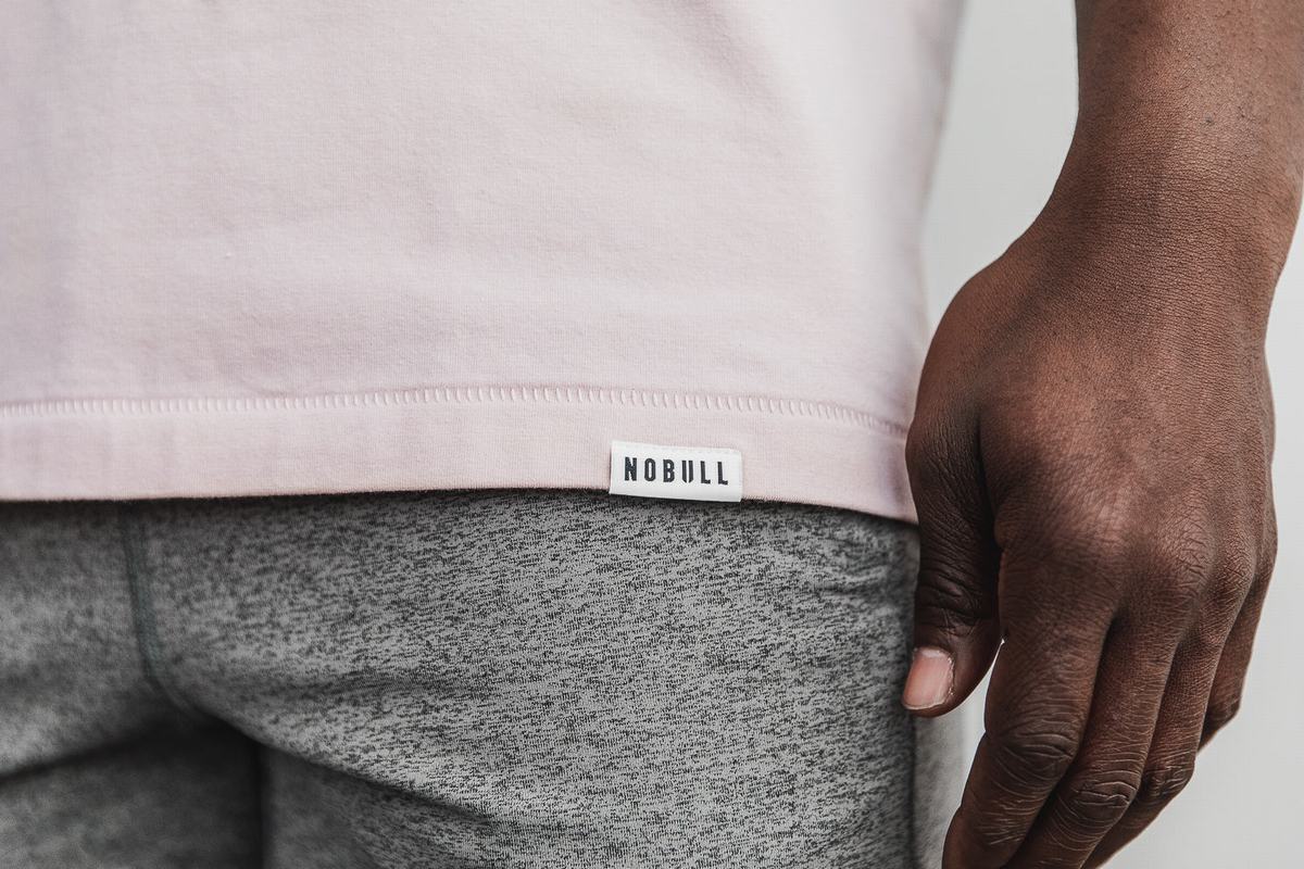 T-Shirt Nobull Heavyweight Pocket Homme Rose | AZ0356947