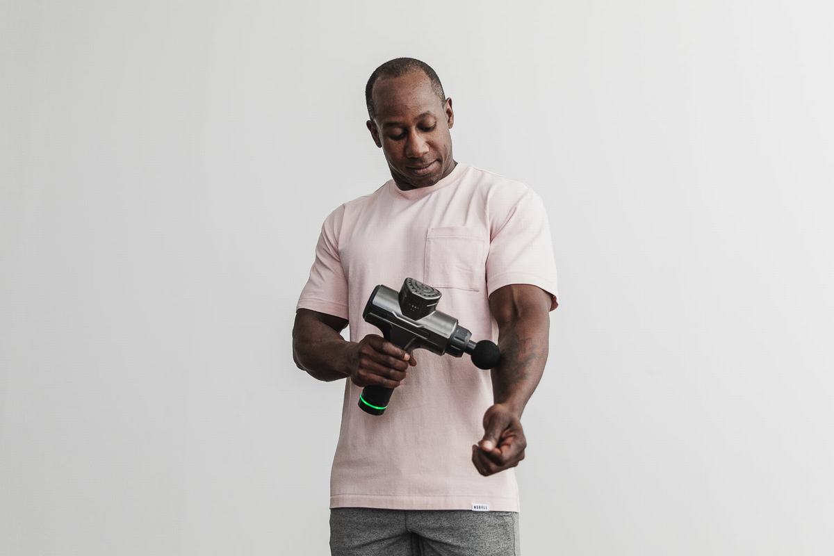 T-Shirt Nobull Heavyweight Pocket Homme Rose | AZ0356947